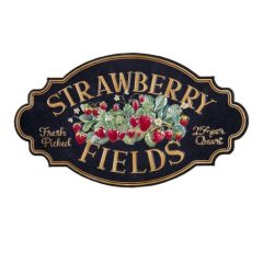 Fém falikép epres 57x2x33cm "Strawberry Fields"