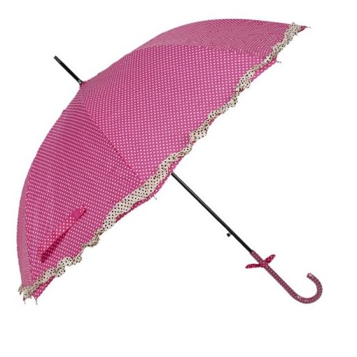 Esernyő rózsaszín, fehér pöttyös, 90cm