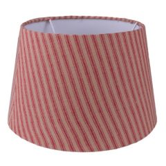   Textil lámpaernyő bézs-bordó csíkos, műanyag belsővel, 26x16cm