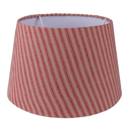 Textil lámpaernyő bézs-bordó csíkos, műanyag belsővel, 26x16cm