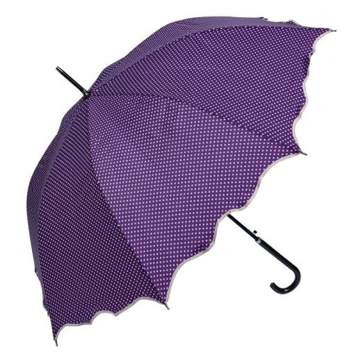 Pöttyös esernyő hullámos szélű, átmérő 98cm, lila