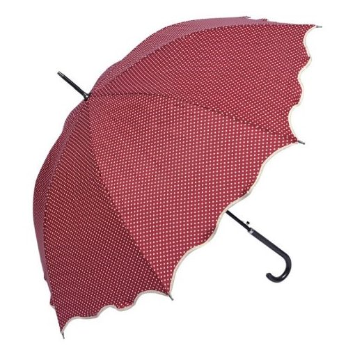 Pöttyös esernyő hullámos szélű, átmérő 98cm, piros