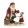Télapó kislánnyal, 14x9x14cm, piros karácsonyi dekorfigura