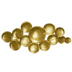   Nagy méretű arany tányérok montázs fém faldekoráció 53x115x5cm