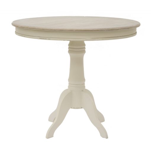 Provanszi koptatott fehér kerek asztal, 80x89,5x89,5cm