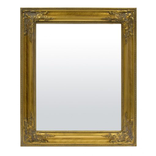 Négyszögletű arany tükör barokkos mintával, 7cm rámával 55x65x3cm