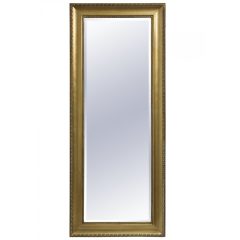   Négyszögletű antik jellegű arany fali tükör, díszes 8cm rámával, 135x55x4cm
