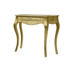 Ívelt lábú kecses arany fiókos íróasztal 87x104x38cm