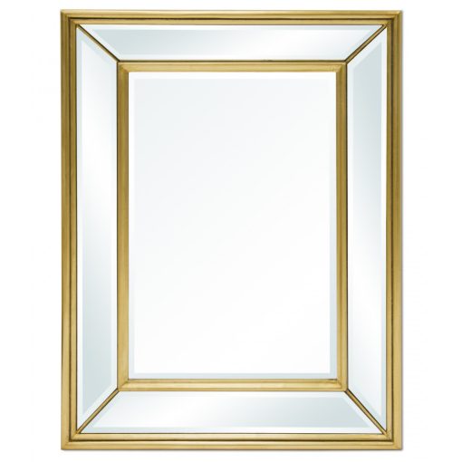 Arany színű osztott élcsiszolt fazettás fali tükör 82x62x7cm