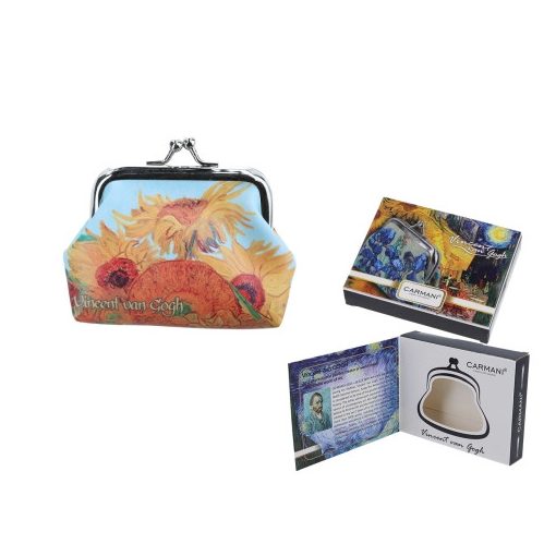 Műbőr pénztárca díszdobozban 9x7,5x2cm, Van Gogh: Napraforgók