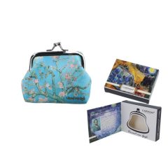 Műbőr pénztárca 9x7,5x2cm, Van Gogh: Mandulavirágzás