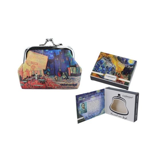 Műbőr pénztárca díszdobozban 9x7,5x2cm, Van Gogh: Kávéház Éjjel