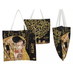 Textiltáska 40x43cm, Klimt:The Kiss/Életfa