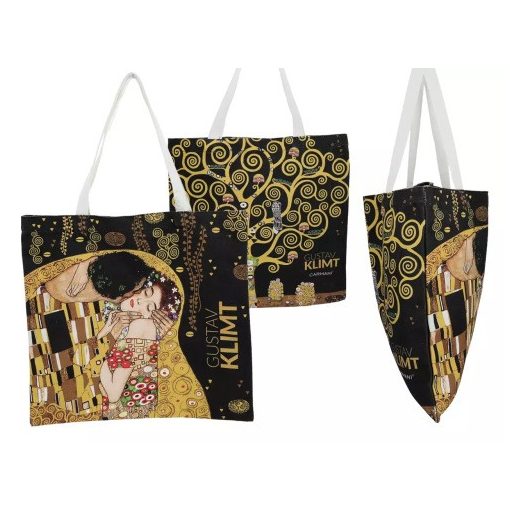 Textiltáska 40x43cm, Klimt:The Kiss/Életfa