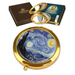   Kézitükör nagyítós, fémkeretben, 7cm, Van Gogh: Csillagos éj