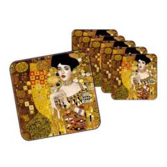 Parafa poháralátét 10x10cm, 6db-os, Klimt: Adele Bloch