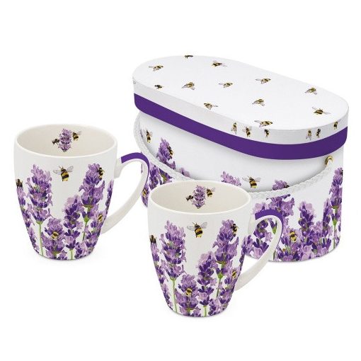 Porcelánbögre 0,35L dobozban 2db-os, Bees & Lavender