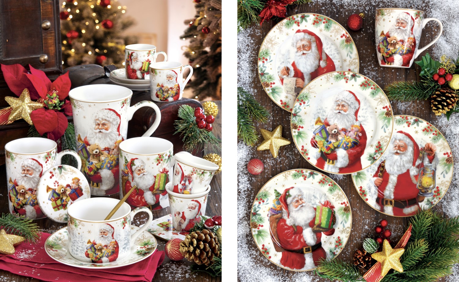 Santa is Coming - Karácsonyi mikulás porcelán étkészlet