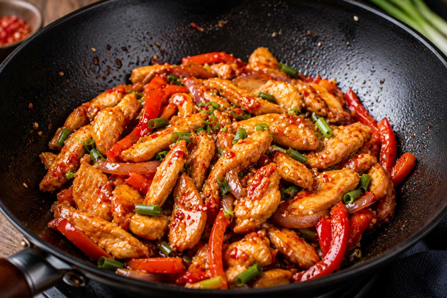 Wok recept: Mézes-chilis csirke wokban