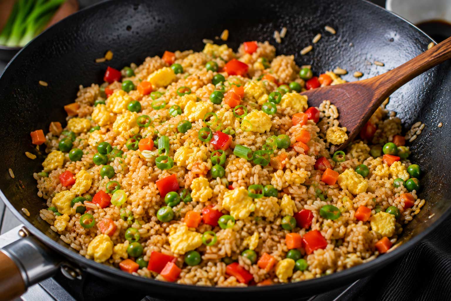 Wok recept: Zöldséges-tojásos sült rizs wokban